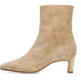 Manfield - Suède Leopard Enkellaarsjes - Zwart - Suède