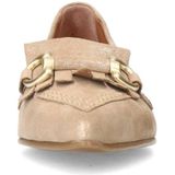 Manfield - Suède Loafers - Beige - Glitter - Blokhak 2 cm