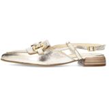 Manfield - Schoenen - Dames - Geel - Gouden Leren Slingbacks met Bandjes