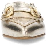 Manfield - Schoenen - Dames - Geel - Gouden Leren Slingbacks met Bandjes