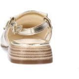 Manfield - Schoenen - Dames - Geel - Gouden Leren Slingbacks met Bandjes