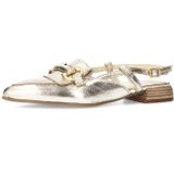 Manfield - Schoenen - Dames - Geel - Gouden Leren Slingbacks met Bandjes