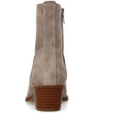 Manfield - Grijze Suède Enkellaarsjes met Hak