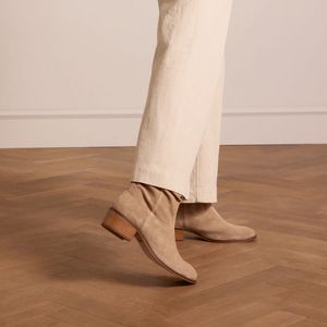 Manfield - Enkellaarzen - Beige - Suède