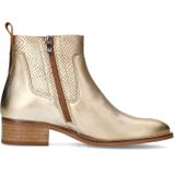 Manfield - Cowboylaarsjes - Goud - Leer - Blokhak 3 cm