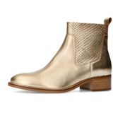 Manfield - Cowboylaarsjes - Goud - Leer - Blokhak 3 cm