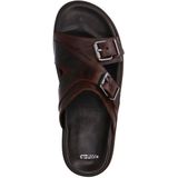 Manfield - Leren Sandalen - Bruin - Leer - Verstelbare Gesp - Brede Band