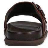 Manfield - Leren Sandalen - Bruin - Leer - Verstelbare Gesp - Brede Band