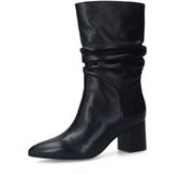 Manfield - Zwarte Leren Westernlaarzen - 6 cm Blokhak - Gerimpeld Effect