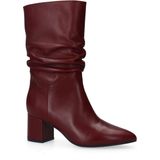 Manfield - Bordeaux Rode Laarzen - Leren - Western - Blokhak 6 cm