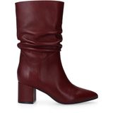 Manfield - Bordeaux Rode Laarzen - Leren - Western - Blokhak 6 cm