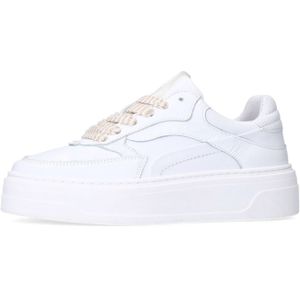 Manfield - Sneakers - Wit - Leer