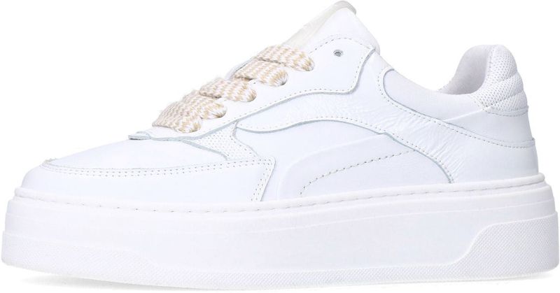 Manfield - Sneakers - Wit - Leer