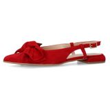 Manfield - Slingback Loafers - Rood - Suède - Gevoerd met Leer