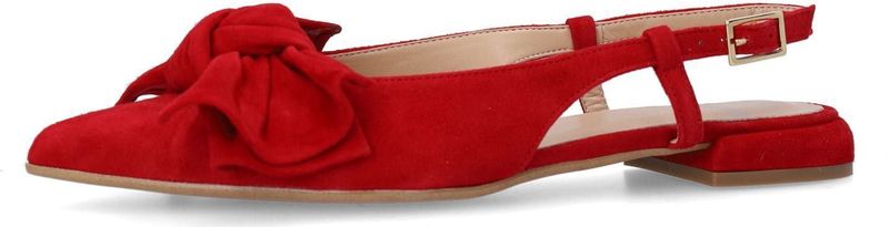Manfield - Slingback Loafers - Rood - Suède - Gevoerd met Leer