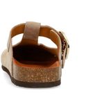 Manfield - Dames Klompen - Beige/grijs - Suède - Gouden Gesp