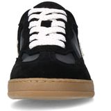Manfield - Sneakers - Zwart - Suède - Mesh Details