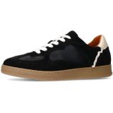 Manfield - Sneakers - Zwart - Suède - Mesh Details