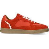 Manfield - Sneakers - Rood - Suède - Leren Voering