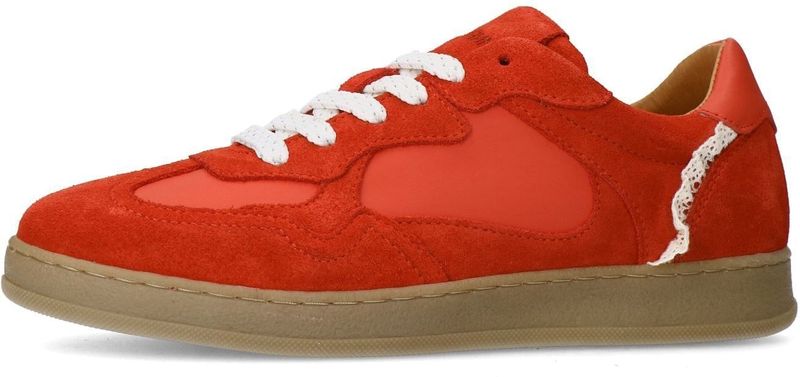Manfield - Sneakers - Rood - Suède - Leren Voering