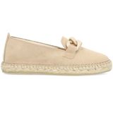 Manfield - Espadrilles - Beige - Suède - Kettinkje - Gevlochten Zool