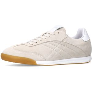 MANFIELD - Sneakers Laag - Ecru - Leer en Suède