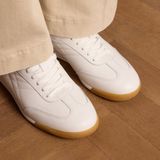 Manfield - Sneakers - Wit - Leren