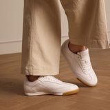 Manfield - Sneakers - Wit - Leren