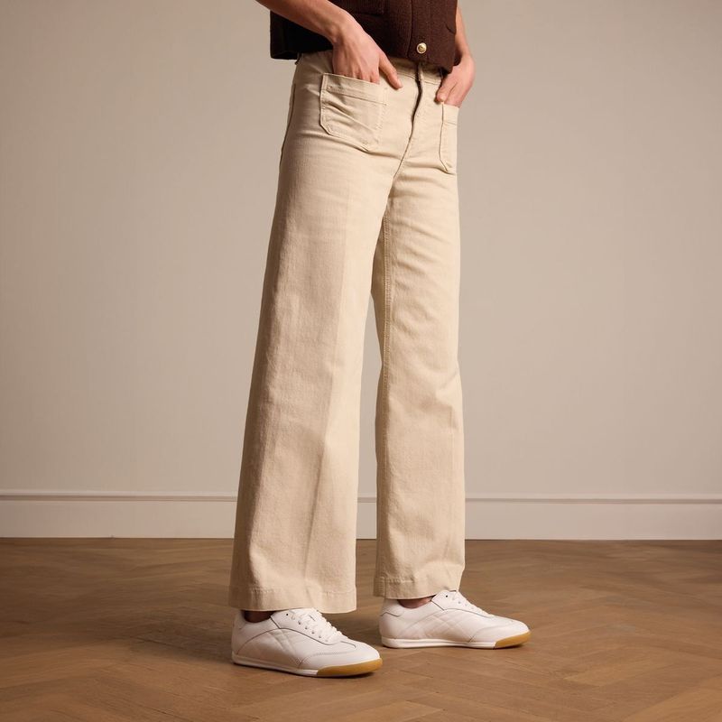 Manfield - Sneakers - Wit - Leren