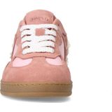 Manfield - Dames Sneakers - Roze - Suède - Met Kant