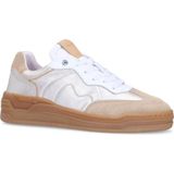 Manfield - Sneakers - Grijs - Suède - Zilver - Beige Details