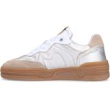 Manfield - Sneakers - Grijs - Suède - Zilver - Beige Details