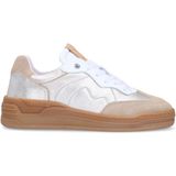 Manfield - Sneakers - Grijs - Suède - Zilver - Beige Details