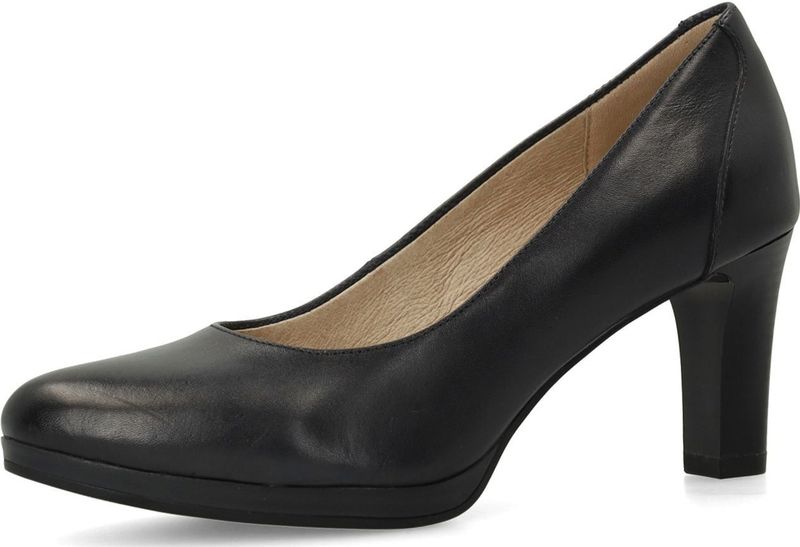 Manfield - Marineblauwe Leren Pumps - Dames - 40 EU - Met Memory Foam