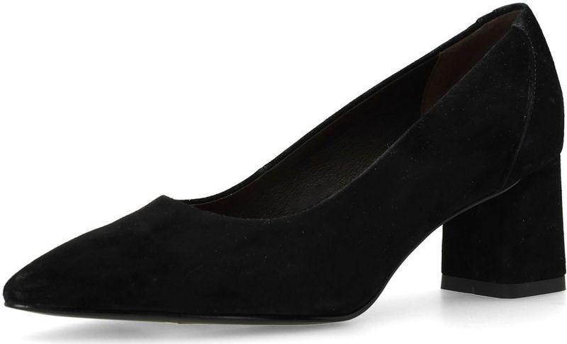 Manfield - Zwarte Leren Pumps - Puntige Neus - Dames