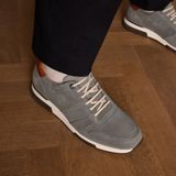 Van Lier - Heren Sneakers - Grijs - Suède - Leren Details