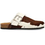 Manfield - Cow Clogs met Gesp - Bruin - Natuurlijk Materiaal