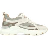 Manfield - Sneakers - Grijs - Suède - Met Taupe Details