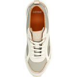 Manfield - Sneakers - Grijs - Suède - Met Taupe Details