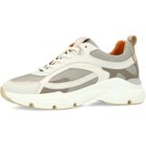 Manfield - Sneakers - Grijs - Suède - Met Taupe Details