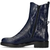 No Stress - Chelsea Boots - Navy Blauw - Leren - Met Croco Details