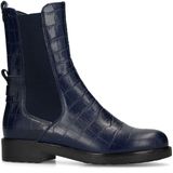 No Stress - Chelsea Boots - Navy Blauw - Leren - Met Croco Details