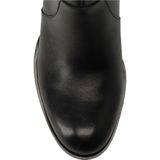 No Stress - Zwarte Leren Enkellaarsjes - Met Hak - 6 cm