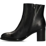 No Stress - Zwarte Leren Enkellaarsjes - Met Hak - 6 cm
