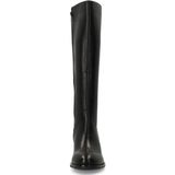 Manfield - Zwarte Leren Laarzen met Hak - Dames - 42 EU