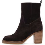 Manfield - Bruine Enkellaarsjes - Suède - Blokhak 8 cm