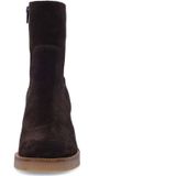 Manfield - Bruine Enkellaarsjes - Suède - Blokhak 8 cm