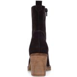 Manfield - Bruine Enkellaarsjes - Suède - Blokhak 8 cm