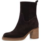 Manfield - Bruine Enkellaarsjes - Suède - Blokhak 8 cm