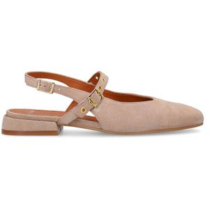 Manfield - Slingback Loafers - Beige - Suède
